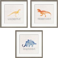 Framed 'Dinosaur 3 Piece Framed Art Print Set' border=