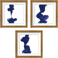 Framed 'Swash Indigo 3 Piece Framed Art Print Set' border=