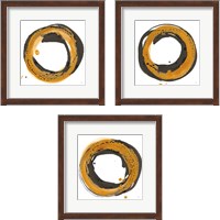 Framed 'Amber Enso 3 Piece Framed Art Print Set' border=