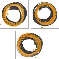 Framed Amber Enso 3 Piece Art Print Set