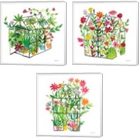 Framed Greenhouse Blooming 3 Piece Canvas Print Set