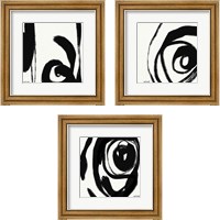 Framed 'Black and White Abstract 3 Piece Framed Art Print Set' border=
