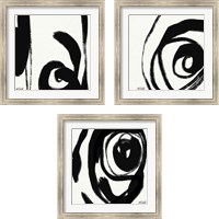 Framed 'Black and White Abstract 3 Piece Framed Art Print Set' border=