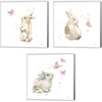 Framed 'Dreaming Bunny 3 Piece Canvas Print Set' border=