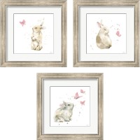 Framed 'Dreaming Bunny 3 Piece Framed Art Print Set' border=