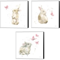 Framed 'Dreaming Bunny 3 Piece Canvas Print Set' border=