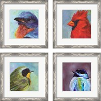 Framed 'Field Birds 4 Piece Framed Art Print Set' border=