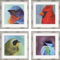 Framed 'Field Birds 4 Piece Framed Art Print Set' border=