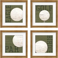 Framed 'Golf Days 4 Piece Framed Art Print Set' border=