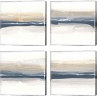 Framed 'Tonal Blue Gray 4 Piece Canvas Print Set' border=