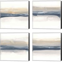 Framed 'Tonal Blue Gray 4 Piece Canvas Print Set' border=