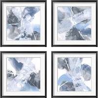 Framed 'White Line Blues 4 Piece Framed Art Print Set' border=