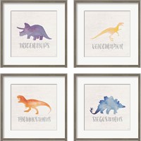 Framed 'Dinosaur 4 Piece Framed Art Print Set' border=