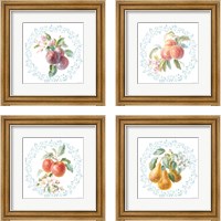 Framed 'Blooming Orchard 4 Piece Framed Art Print Set' border=
