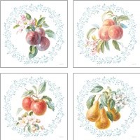Framed 'Blooming Orchard 4 Piece Art Print Set' border=