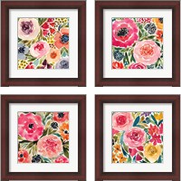 Framed 'Summer Petals 4 Piece Framed Art Print Set' border=
