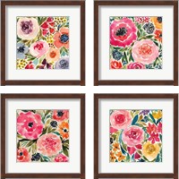 Framed 'Summer Petals 4 Piece Framed Art Print Set' border=