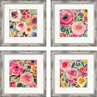 Framed 'Summer Petals 4 Piece Framed Art Print Set' border=