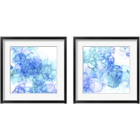 Framed Bubble Square Aqua & Blue 2 Piece Framed Art Print Set