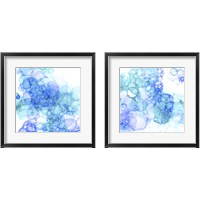 Framed Bubble Square Aqua & Blue 2 Piece Framed Art Print Set
