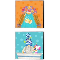 Framed 'Bathroom Gnomes 2 Piece Canvas Print Set' border=
