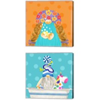 Framed Bathroom Gnomes 2 Piece Canvas Print Set