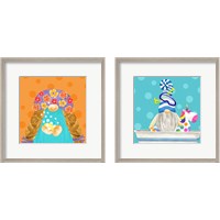 Framed 'Bathroom Gnomes 2 Piece Framed Art Print Set' border=