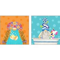 Framed 'Bathroom Gnomes 2 Piece Art Print Set' border=