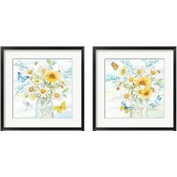 Framed 'Daisy Days 2 Piece Framed Art Print Set' border=