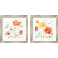Framed Happy Poppies 2 Piece Framed Art Print Set