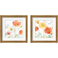 Framed Happy Poppies 2 Piece Framed Art Print Set