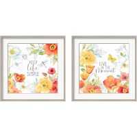 Framed 'Happy Poppies 2 Piece Framed Art Print Set' border=