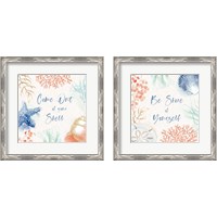 Framed 'Seaside  2 Piece Framed Art Print Set' border=