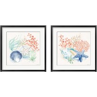 Framed 'Seaside  2 Piece Framed Art Print Set' border=