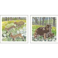 Framed 'Wild Woodland 2 Piece Art Print Set' border=