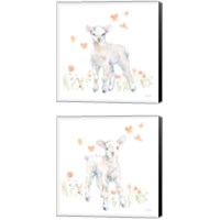 Framed Spring Lambs 2 Piece Canvas Print Set