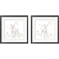 Framed 'Spring Lambs 2 Piece Framed Art Print Set' border=