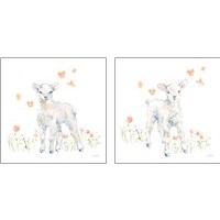 Framed 'Spring Lambs 2 Piece Art Print Set' border=