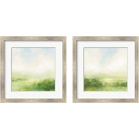 Framed 'Fields of Green 2 Piece Framed Art Print Set' border=