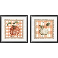 Framed 'Plaid Pumpkin 2 Piece Framed Art Print Set' border=