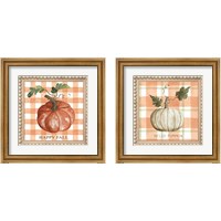 Framed Plaid Pumpkin 2 Piece Framed Art Print Set