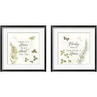 Framed 'Green Fields  2 Piece Framed Art Print Set' border=