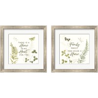 Framed 'Green Fields  2 Piece Framed Art Print Set' border=