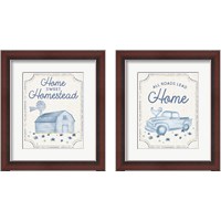 Framed 'Country Cottage Field 2 Piece Framed Art Print Set' border=