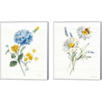 Framed 'Bees and Blooms Flowers 2 Piece Canvas Print Set' border=