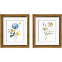 Framed 'Bees and Blooms Flowers 2 Piece Framed Art Print Set' border=