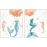 Framed 'Sea Sirens 2 Piece Art Print Set' border=