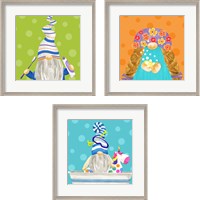 Framed 'Bathroom Gnomes 3 Piece Framed Art Print Set' border=