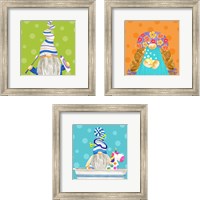 Framed Bathroom Gnomes 3 Piece Framed Art Print Set