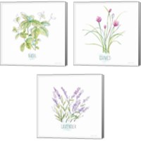 Framed 'Let it Grow 3 Piece Canvas Print Set' border=